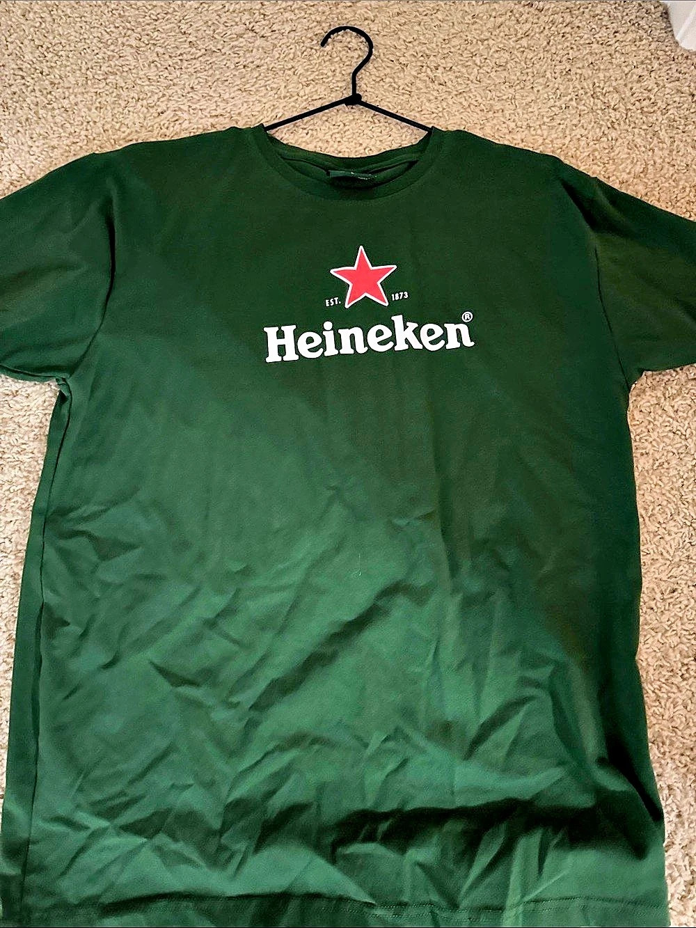 Heineken Short Sleeve Logo Tee in Green Size Large